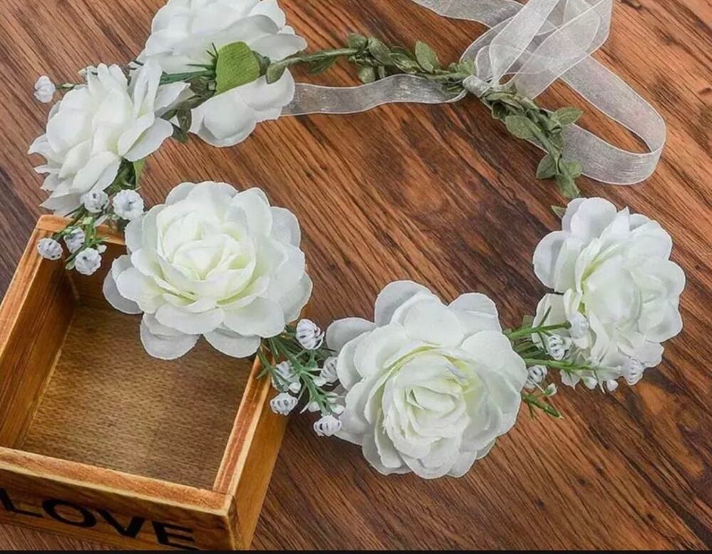 Handmade White Floral Tiara